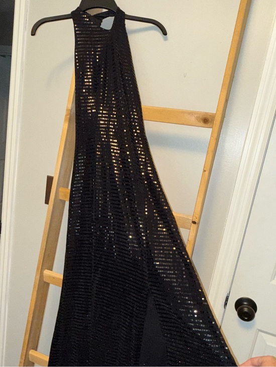 The label the fahdion poet Dresses & Skirts - NWT Black Sequin Halter Maxi Skirt with Sleek Shine